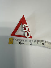 Load image into Gallery viewer, Delta Pyramid Pin – Custom Number with Pearl Clasp (2x2 in)