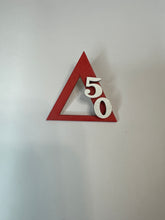 Load image into Gallery viewer, Delta Pyramid Pin – Custom Number with Pearl Clasp (2x2 in)