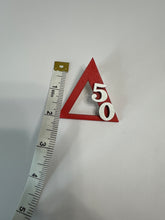Load image into Gallery viewer, Delta Pyramid Pin – Custom Number with Pearl Clasp (2x2 in)
