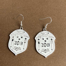 Load image into Gallery viewer, Zeta shield earrings