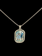 Load image into Gallery viewer, Double sided bezeled rhinestone pendant & necklace