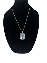 Load image into Gallery viewer, Double sided bezeled rhinestone pendant & necklace