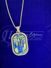 Load image into Gallery viewer, Double sided bezeled rhinestone pendant & necklace