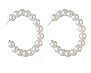 C shaped Pearl earrings