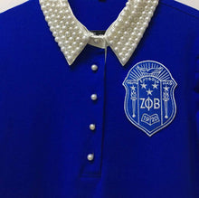 Load image into Gallery viewer, Zeta shield dress with removable pearl collar