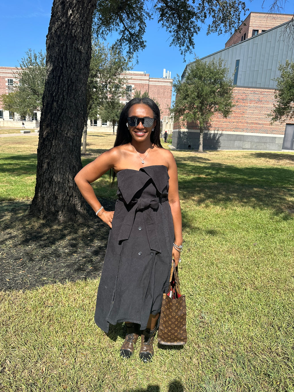 Corduroy Strapless- Making the Cut dress