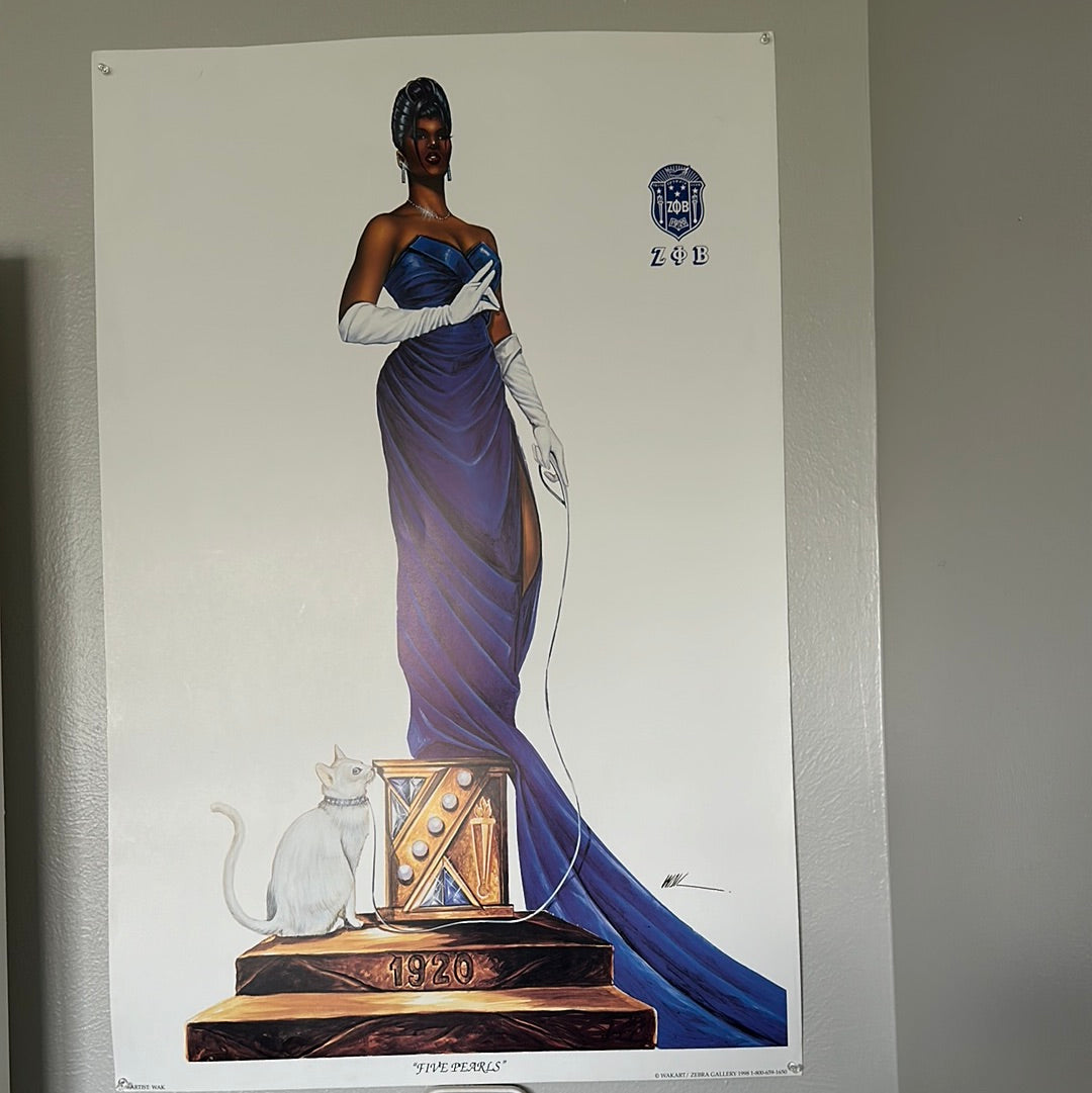 Five Pearls: Zeta Phi Beta limited edition unframed 24x36