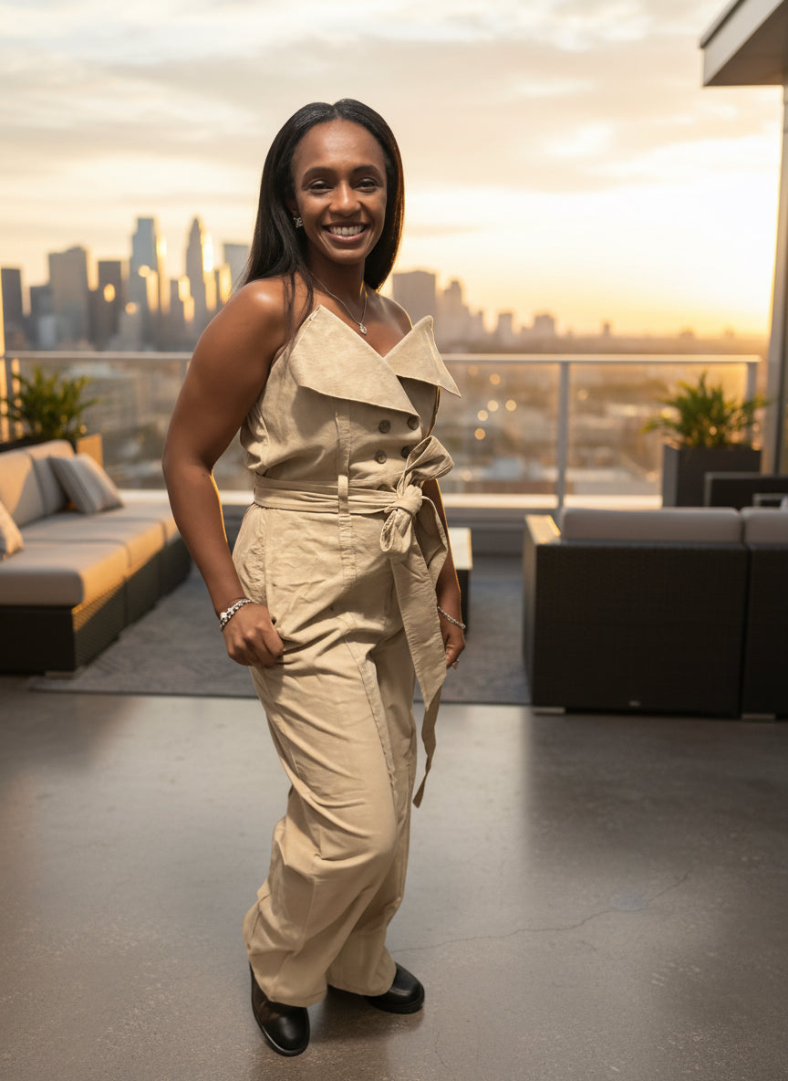 Corduroy wide leg one piece- Making The Cut