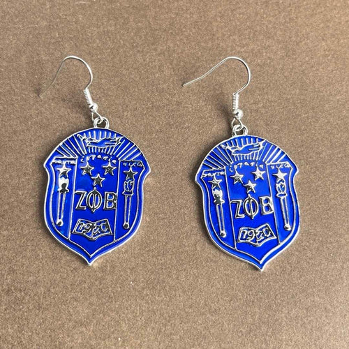 Zeta shield earrings