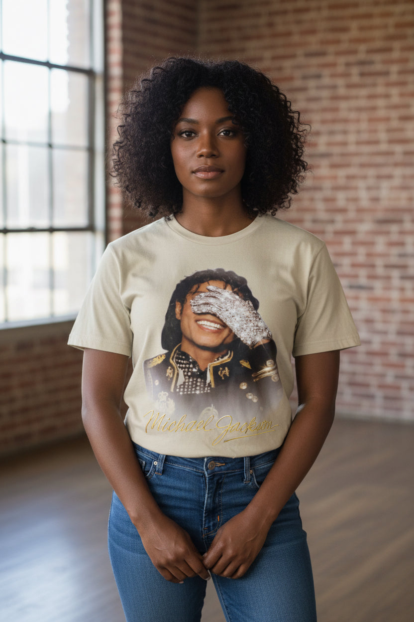King of Pop Tribute Graphic Tee – Vintage Cream Edition