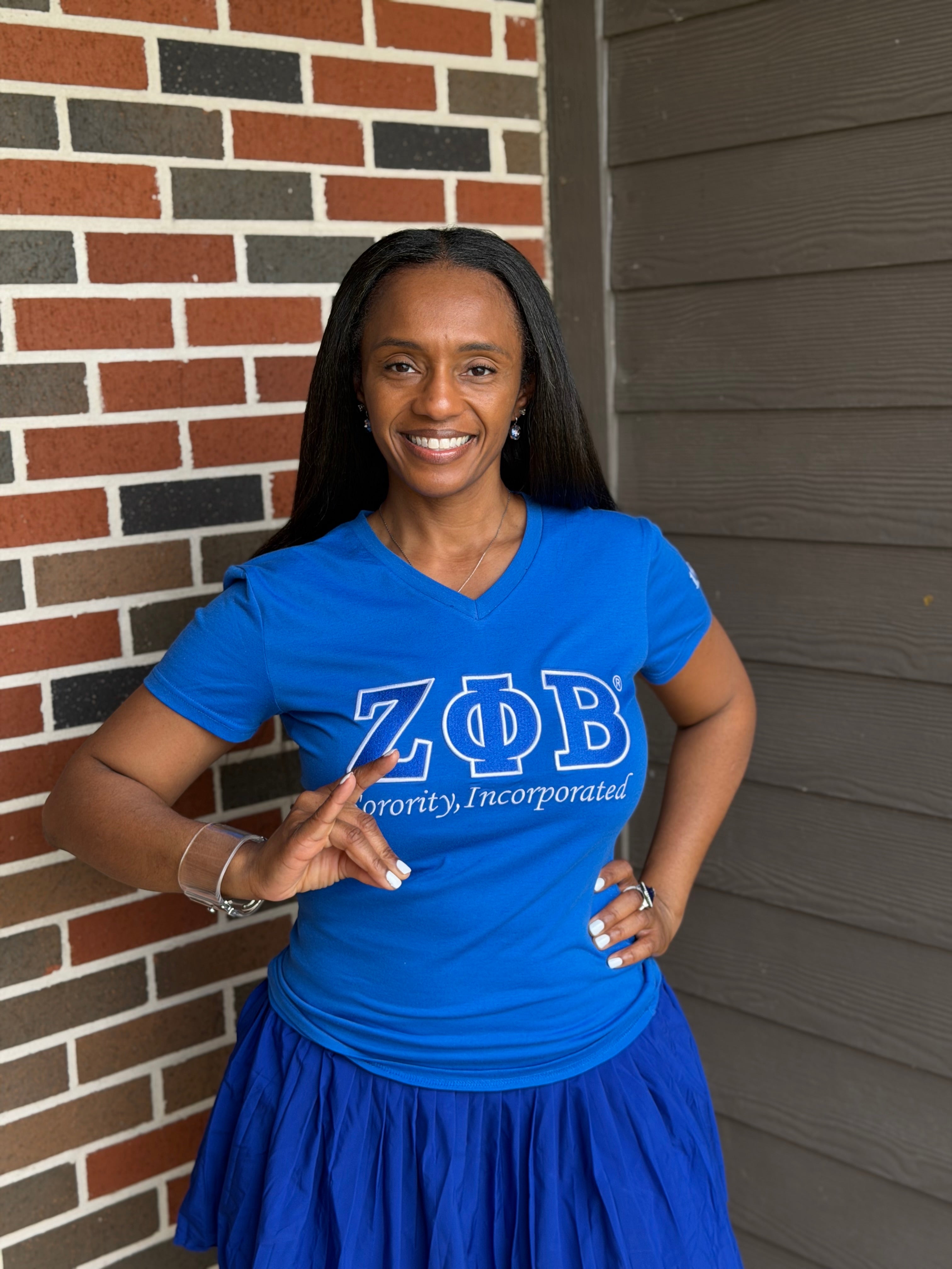 ZΦΒ Embroidered Tee (Zeta)