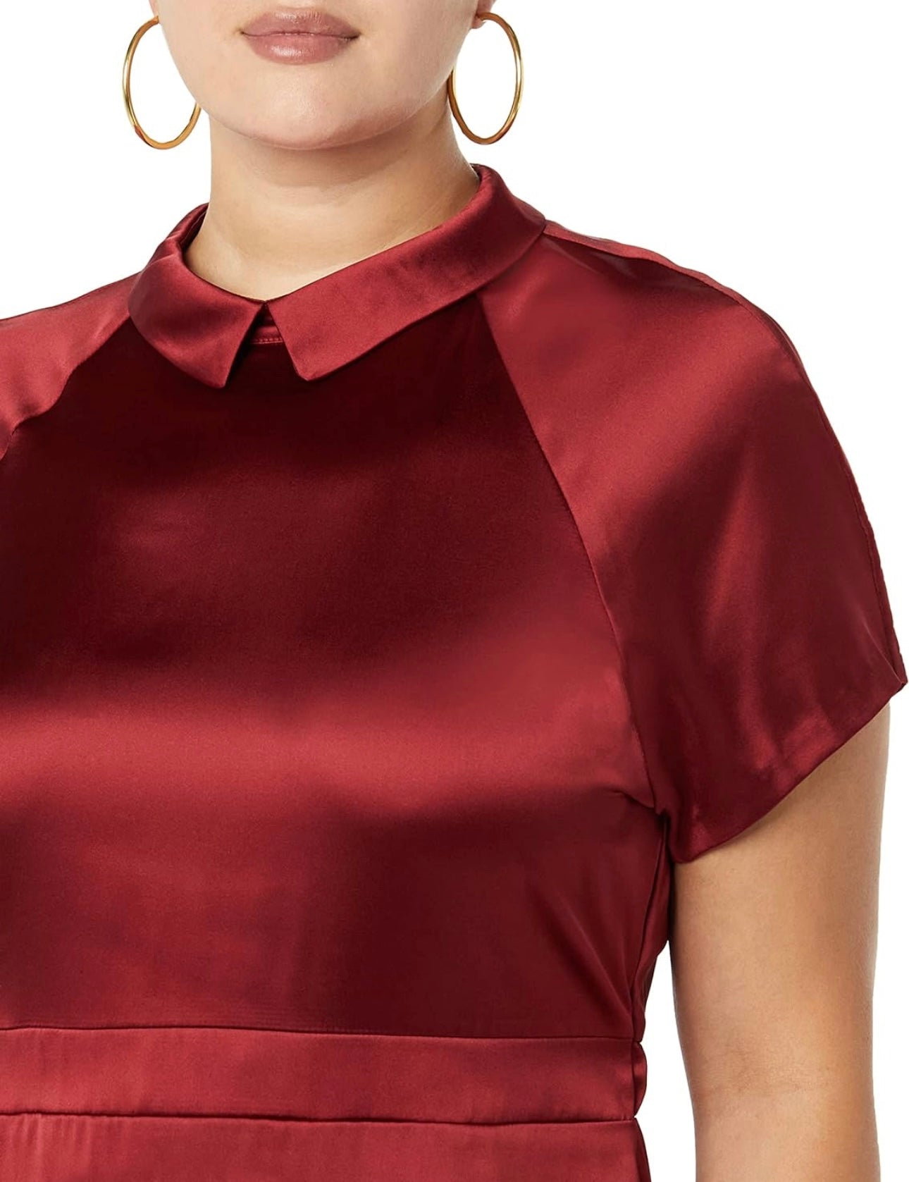 Collard faux wrap dress