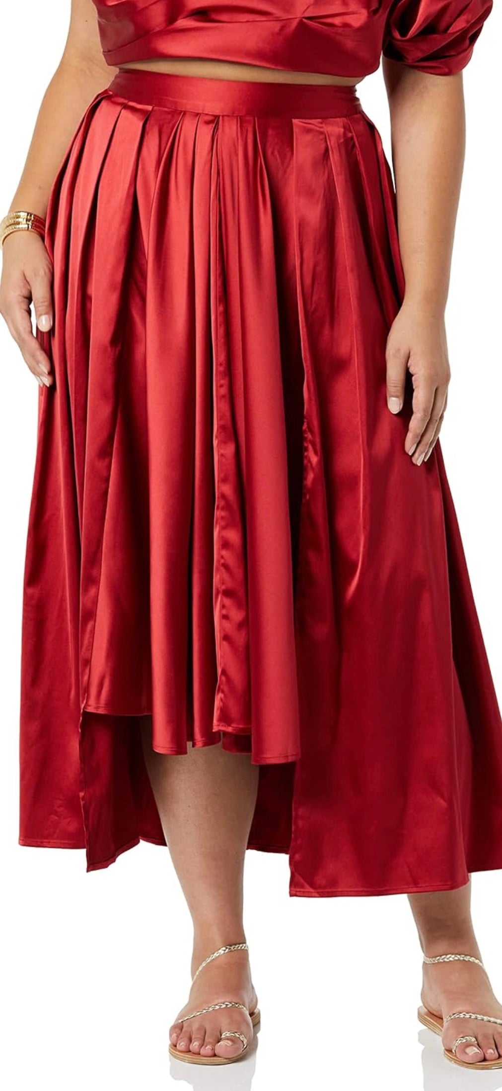 Red swing skirt with pockets- Making the Cut