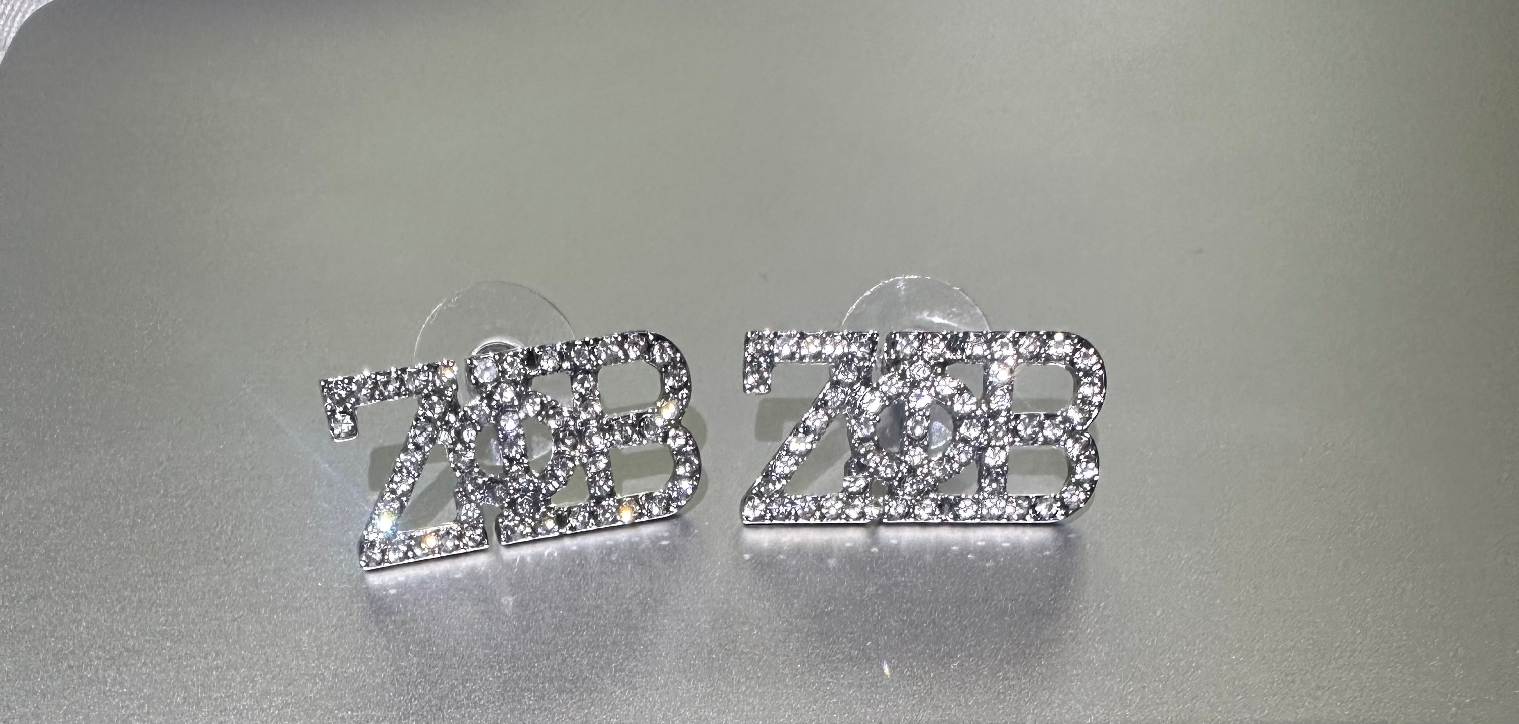 ZPB stud rhinestone earrings