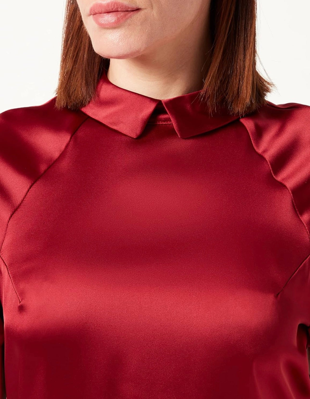 Collard faux wrap dress