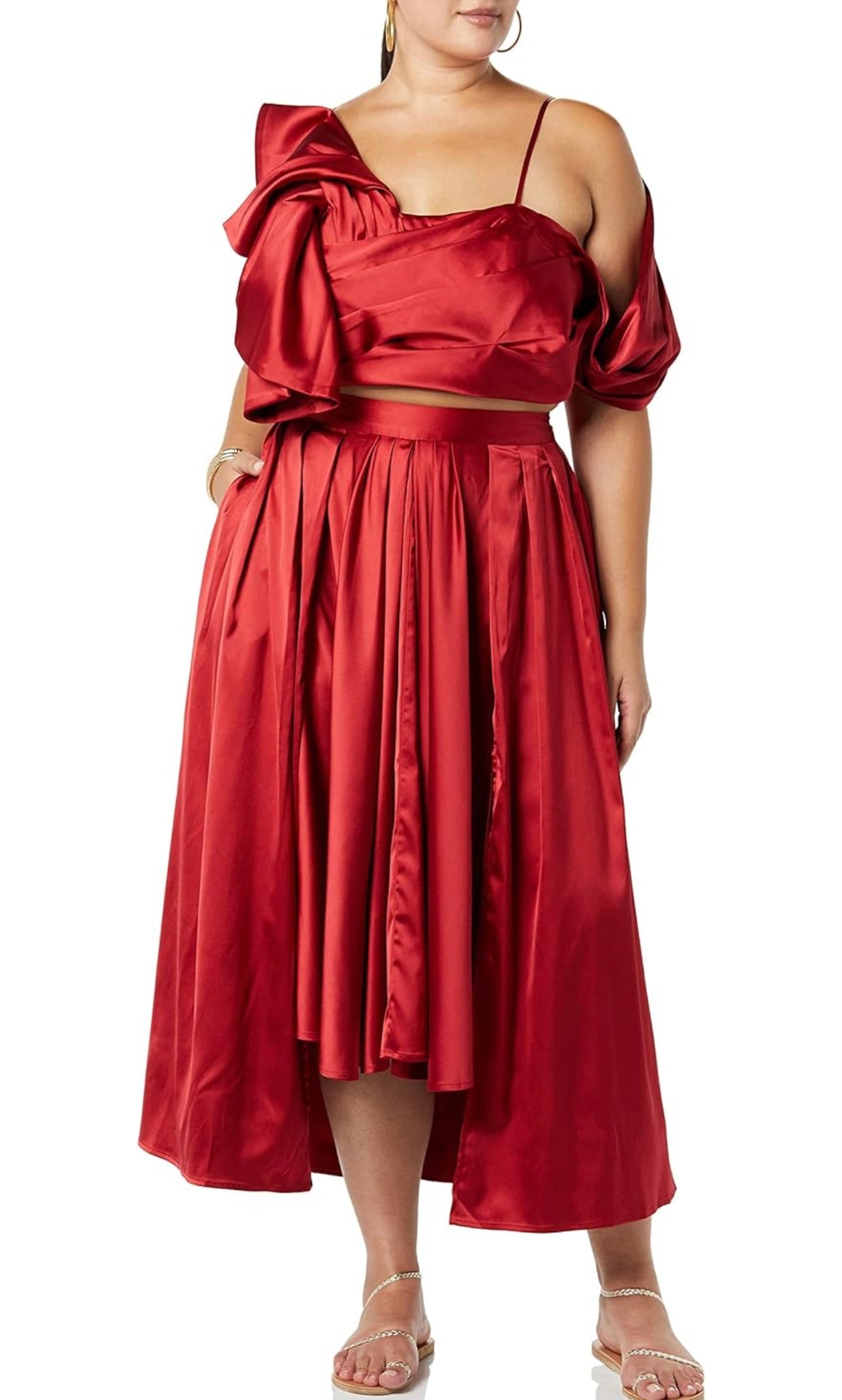 Red swing skirt with pockets- Making the Cut