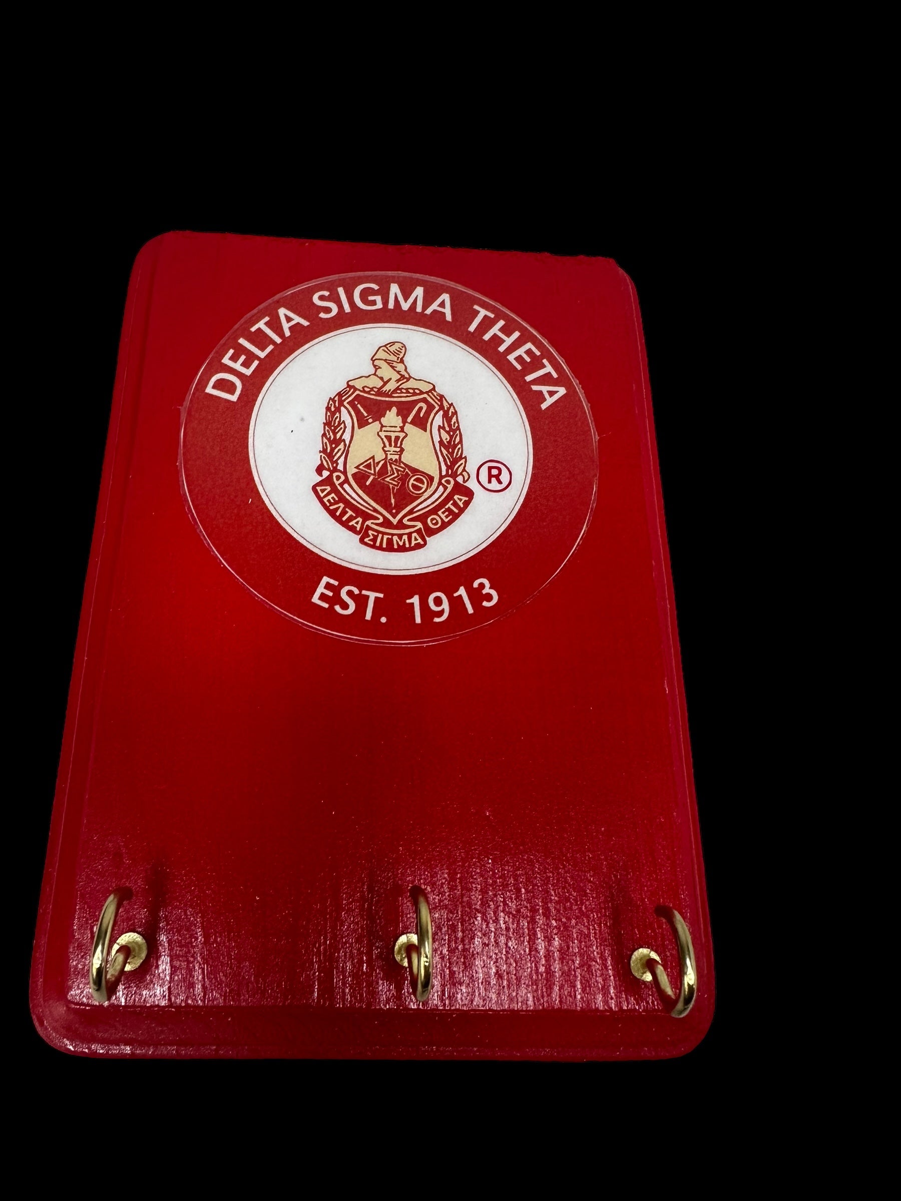 Delta key holder with hooks