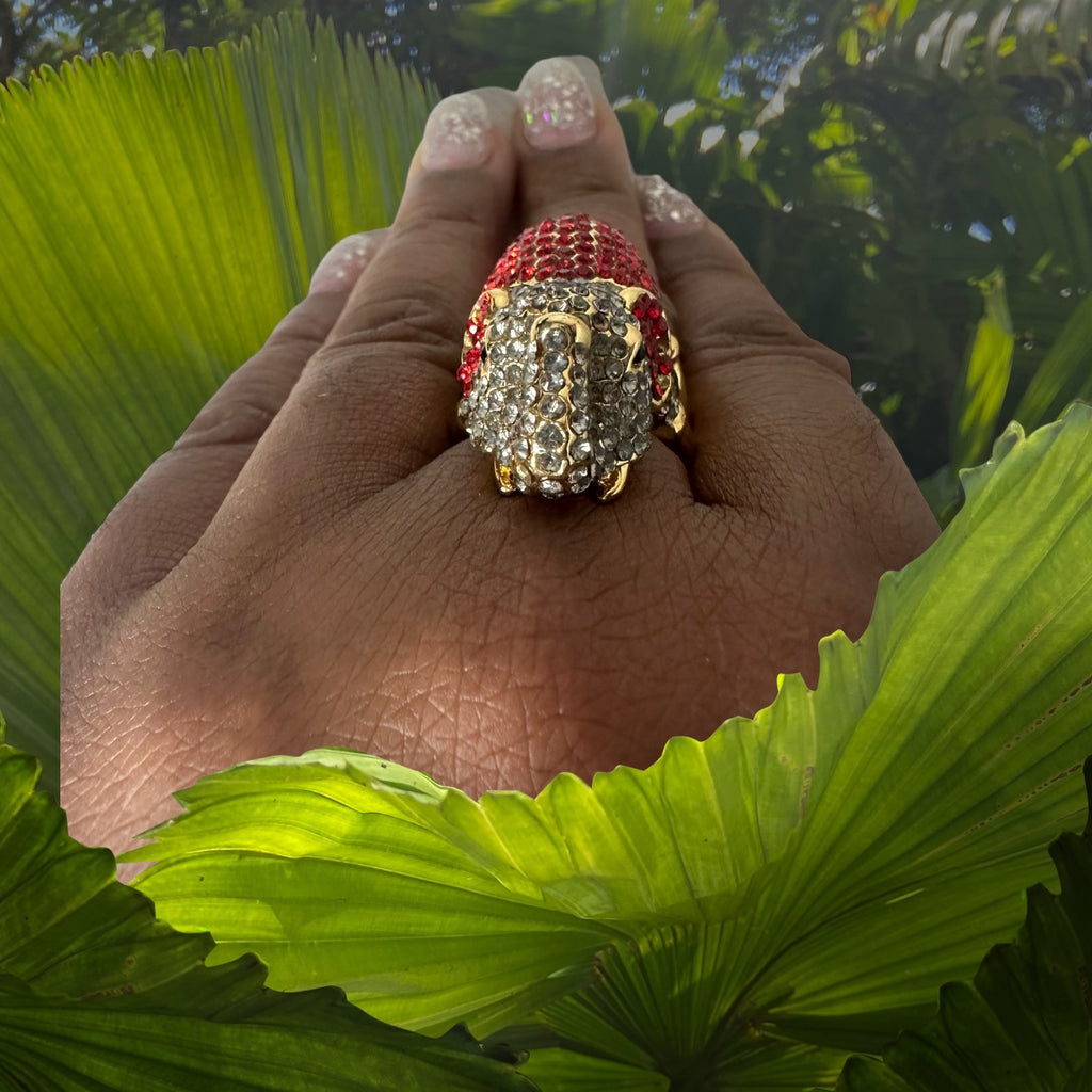 Elephant pave on ring