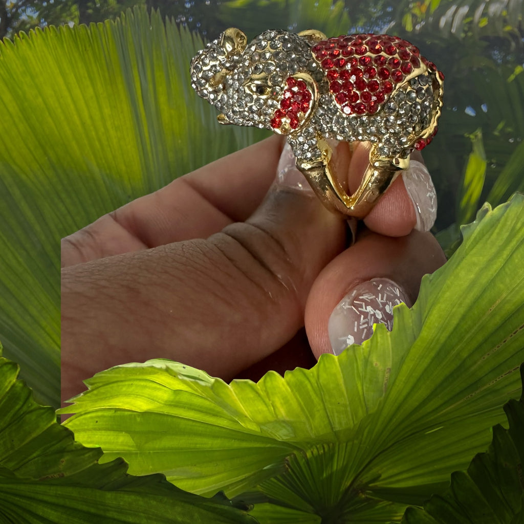 Elephant pave on ring