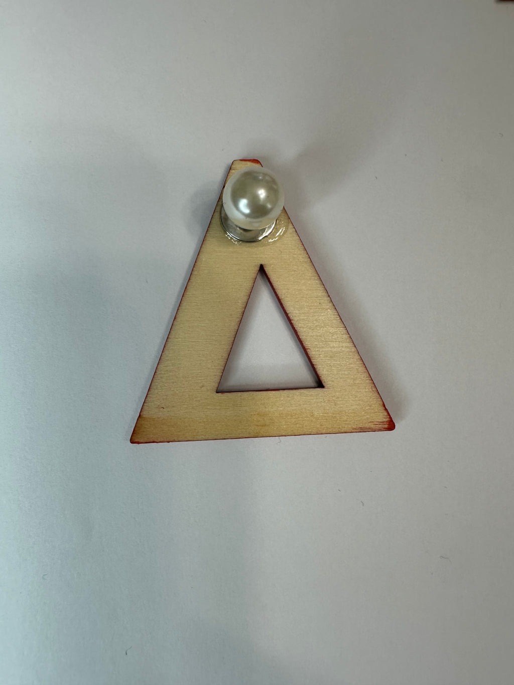 Delta Pyramid Pin – Custom Number with Pearl Clasp (2x2 in)