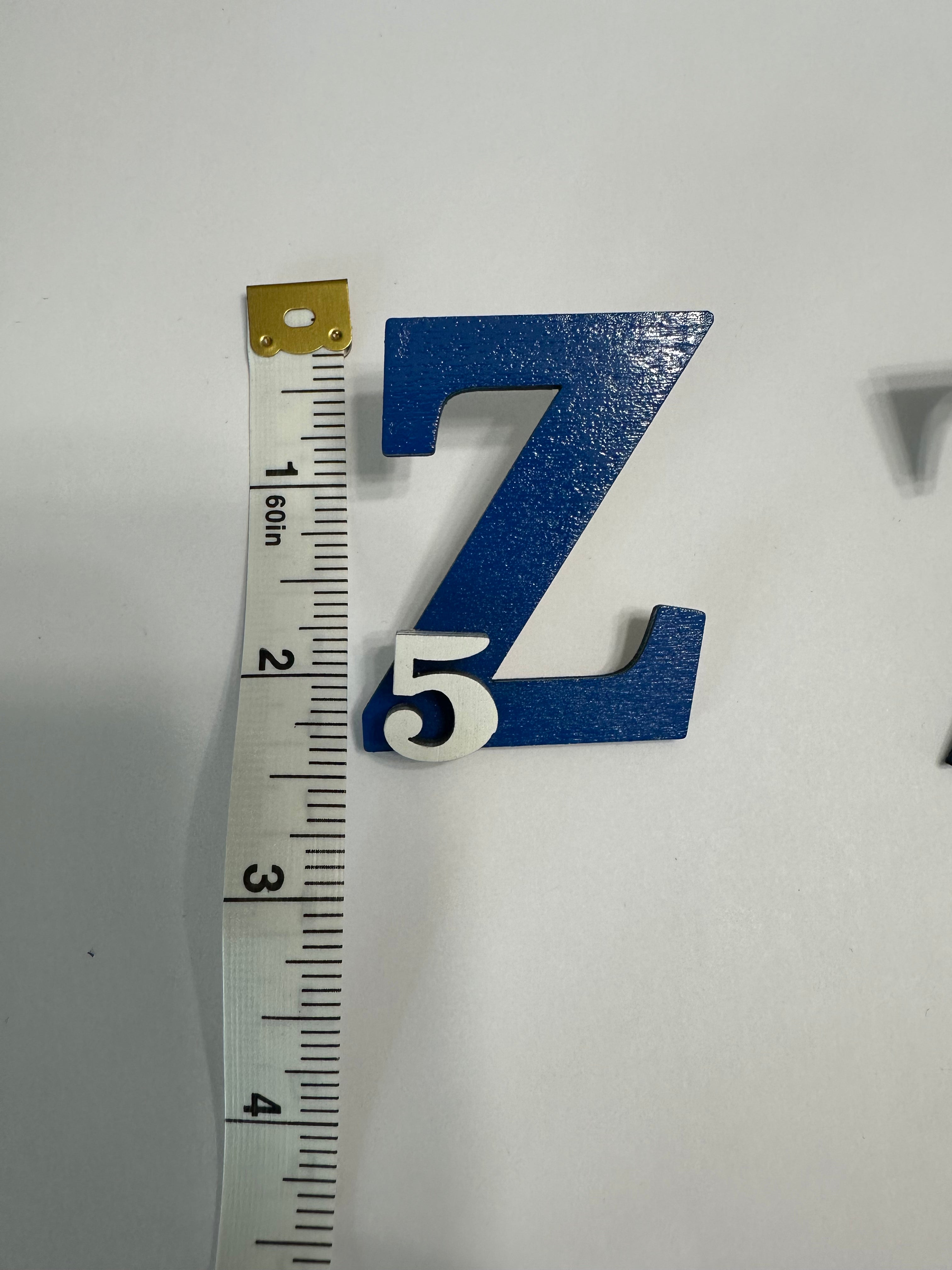 Zeta Line Number Pin – Custom Blue “Z” with White Number
