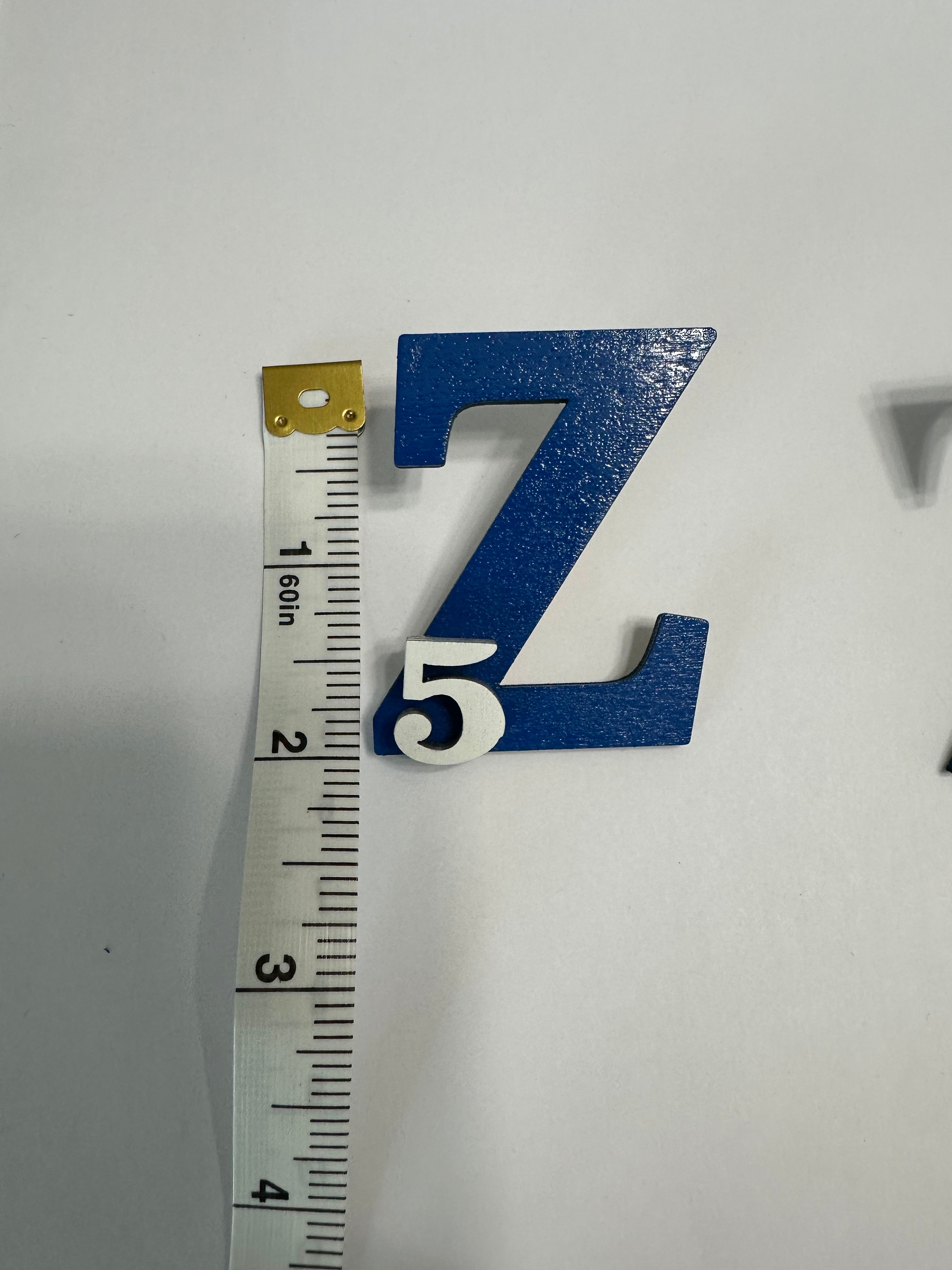 Zeta Line Number Pin – Custom Blue “Z” with White Number
