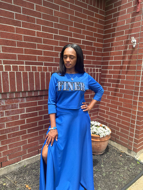 Crop top & skirt set (Comes Plain WITHOUT Patch/LOGO)