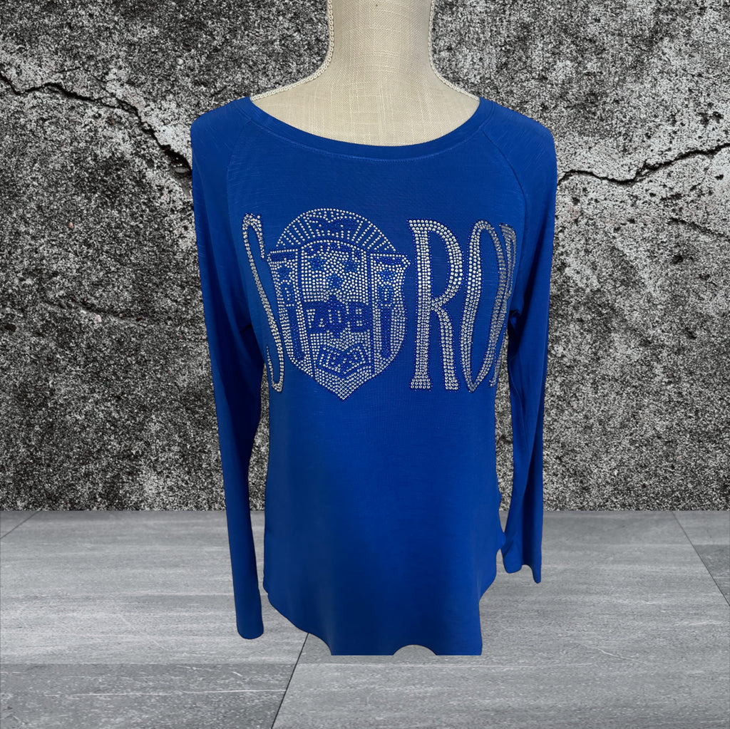 Zeta Soror long sleeve bling shirt