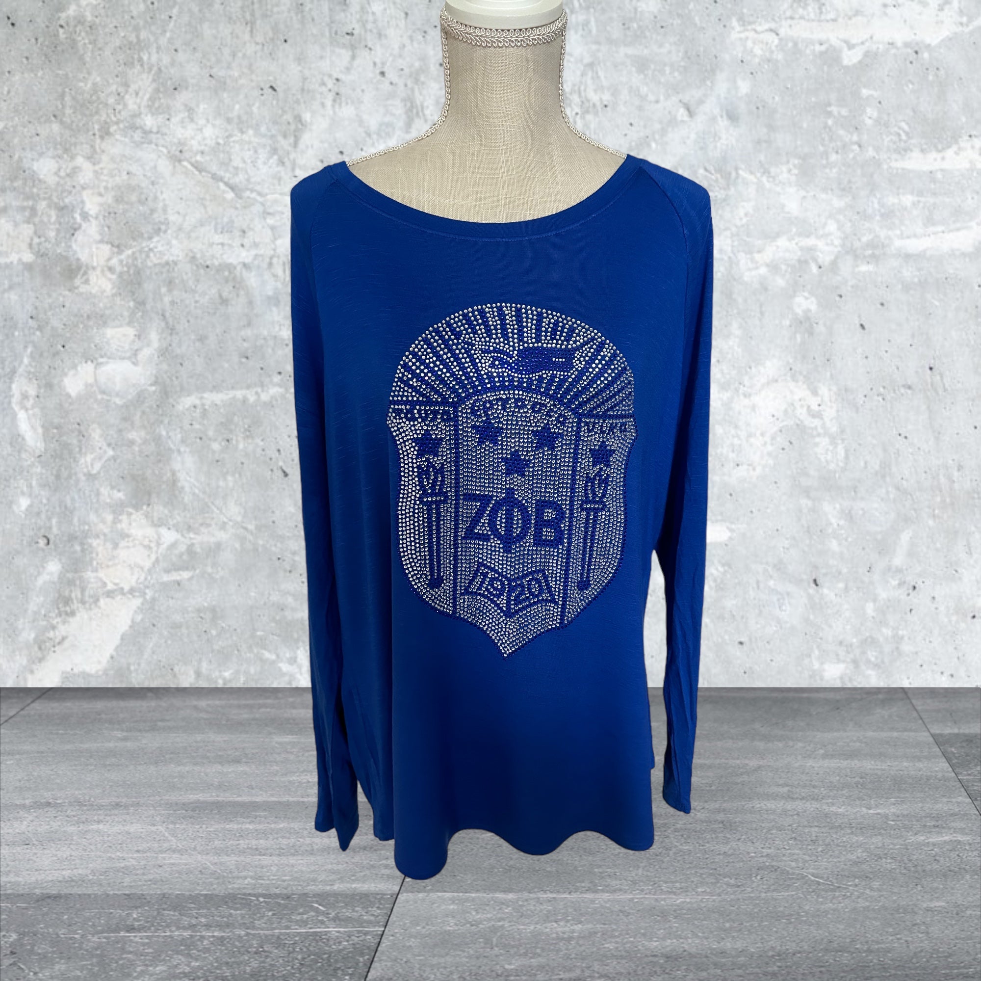 Zeta Soror long sleeve bling shirt