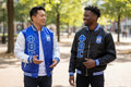Reversible Phi Beta Sigma satin bomber jacket