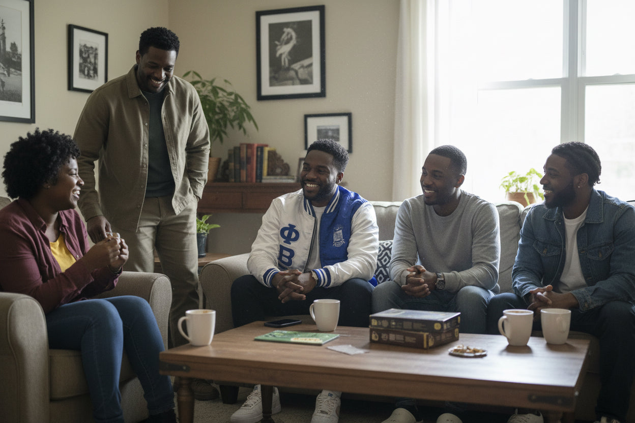 Reversible Phi Beta Sigma satin bomber jacket