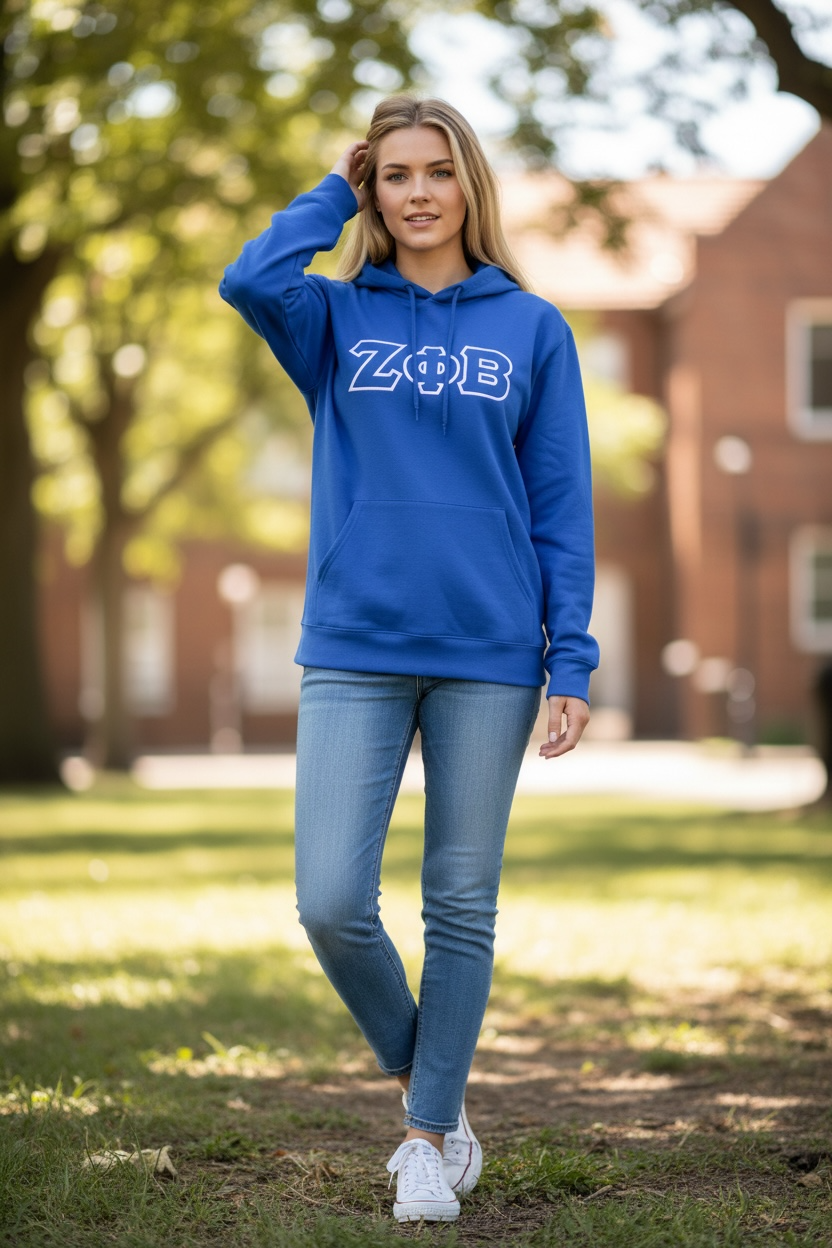 Zeta embroidered detailed sweatshirt