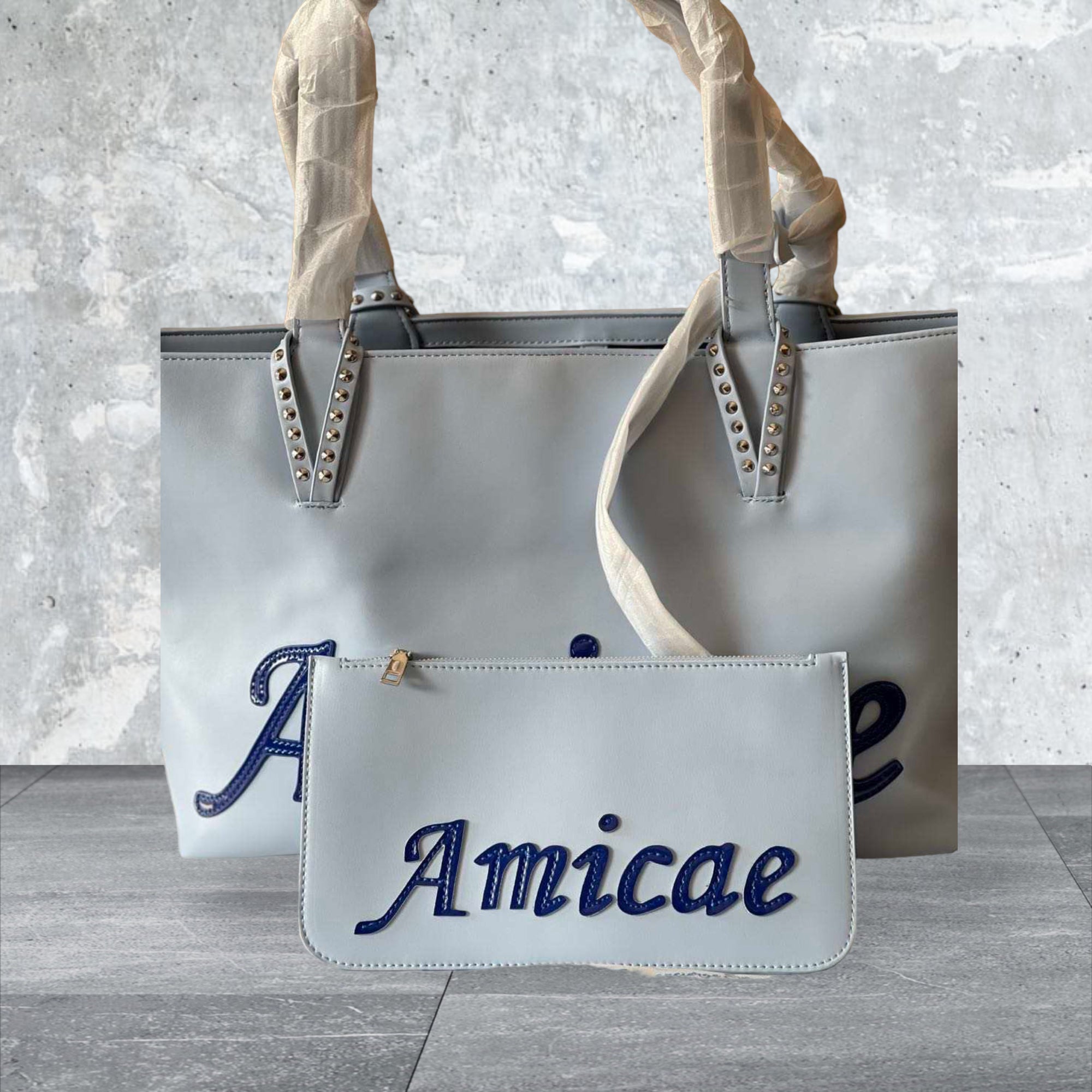 Amicae tote with wristlet