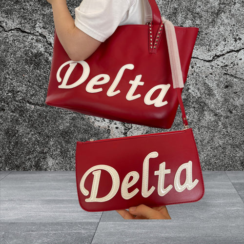 Delta tote with wristlet