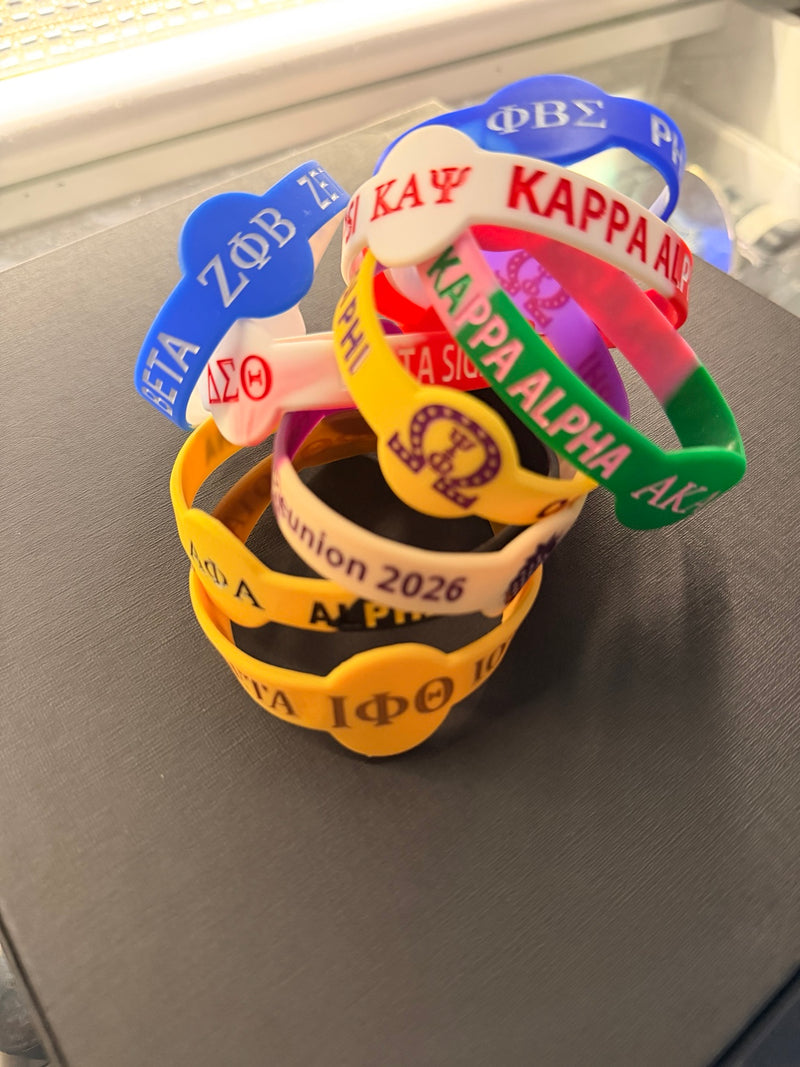 Custom colorful silicone bracelets produced by JLJ Concierge Services