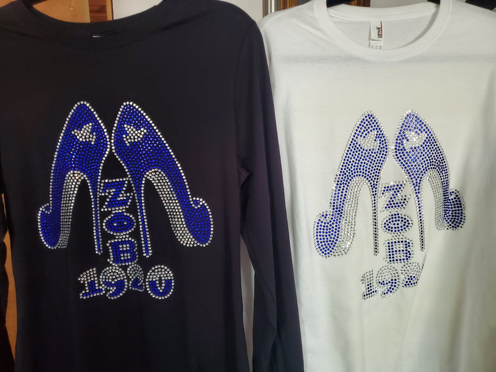 Heel bling design short sleeve shirt
