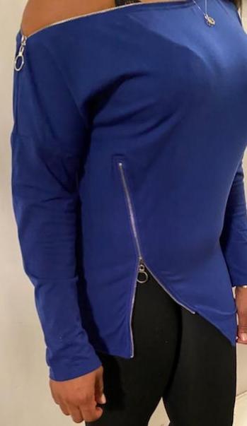 Asymmetrical zipper shirt