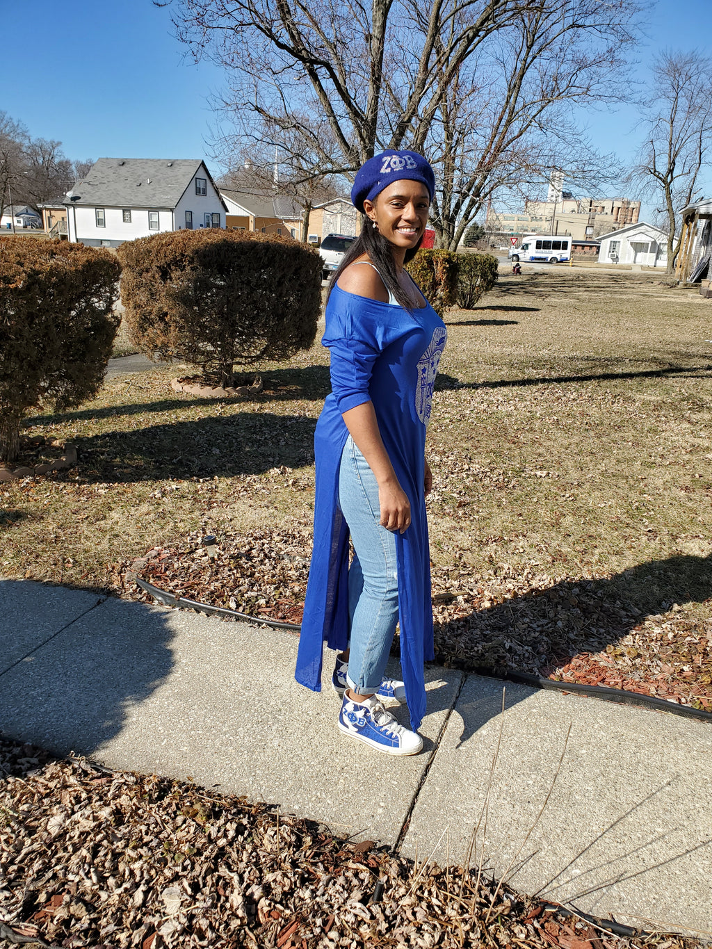 Off the shoulder high split top
