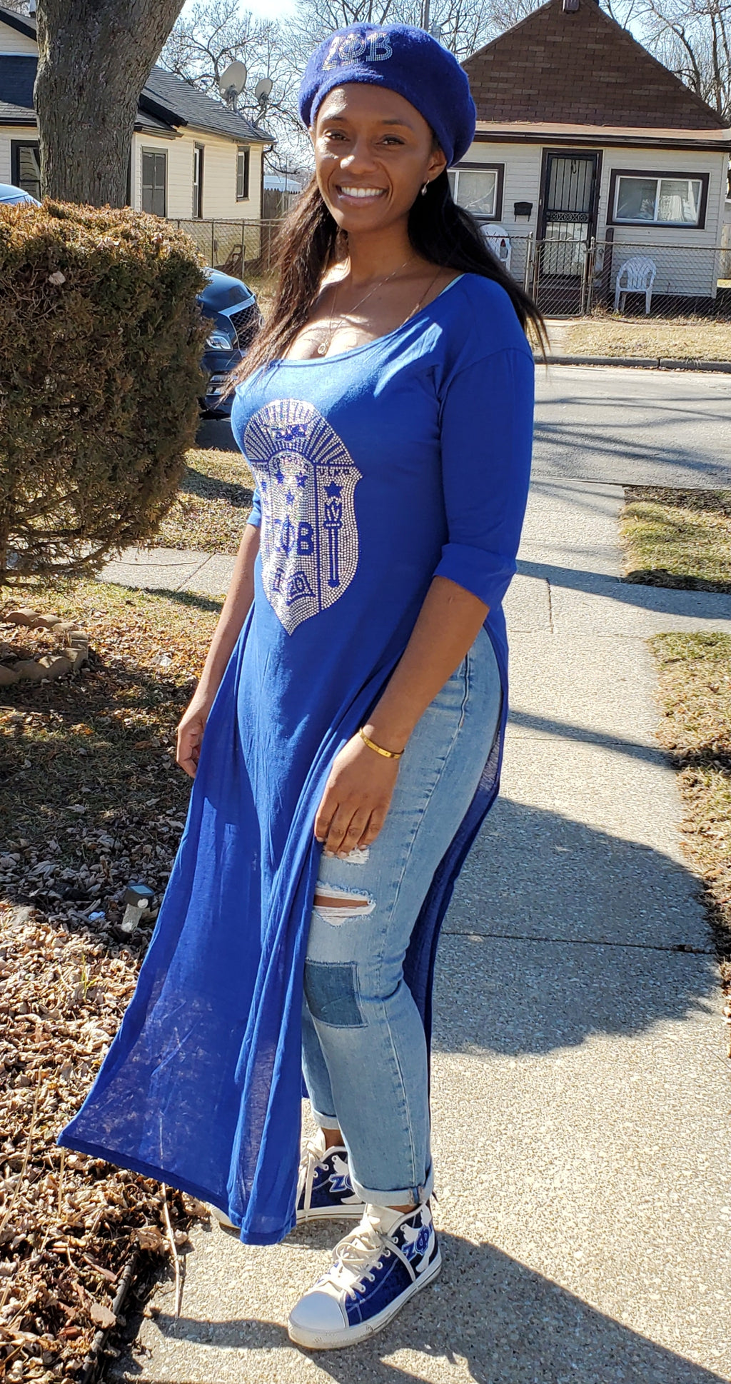 Off the shoulder high split top