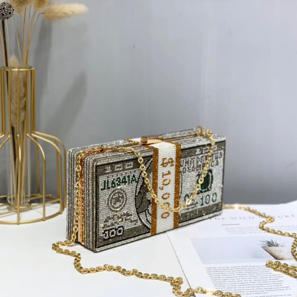 Money bling clutch