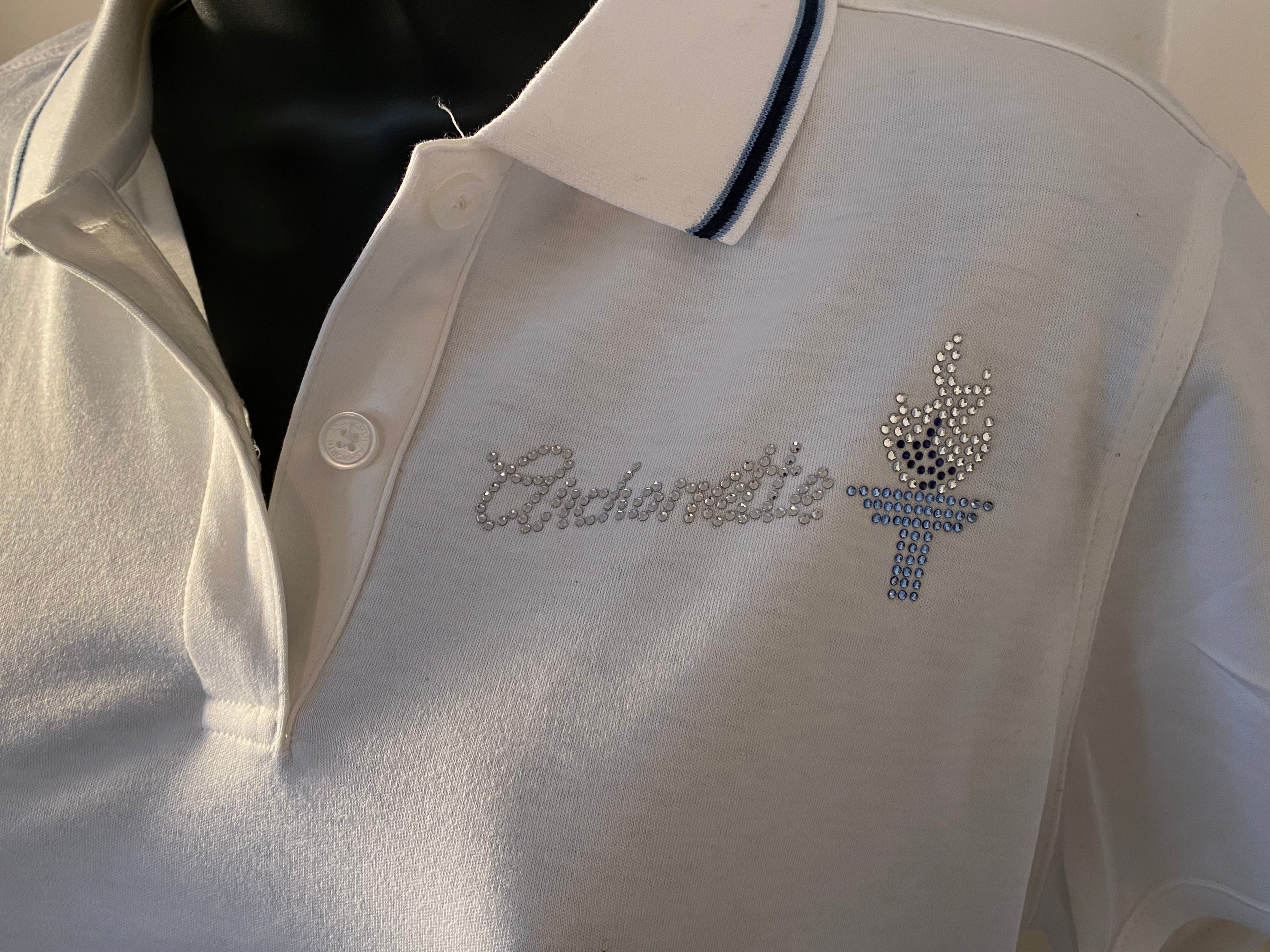 Archonette bling navy/baby blue polo