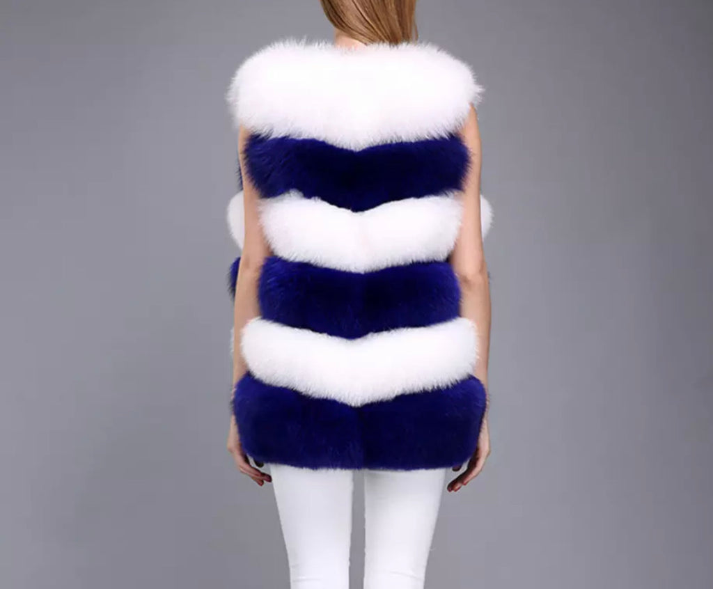 Pre-order Contrast royal blue & white vest