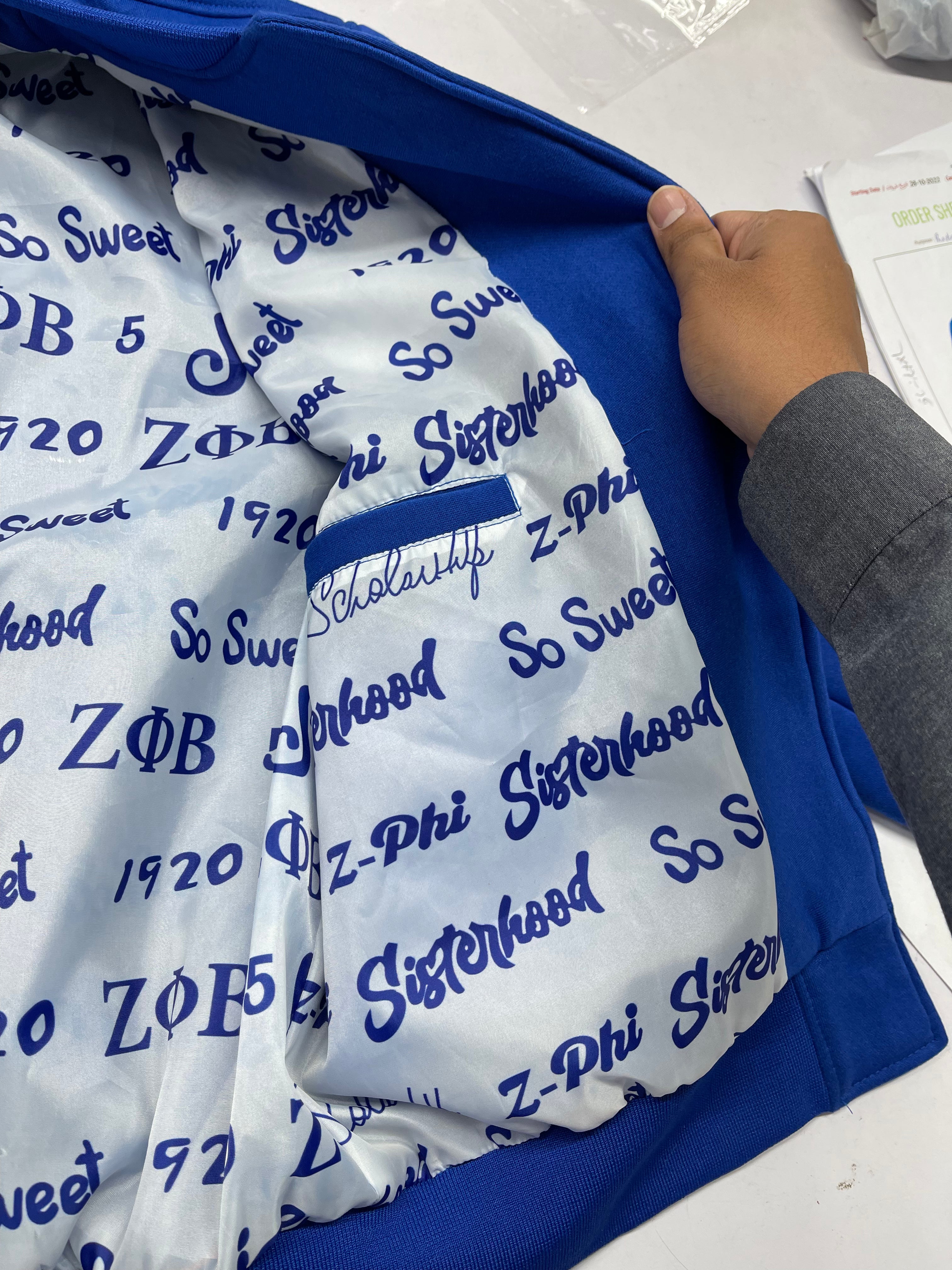 Zeta varsity jackets