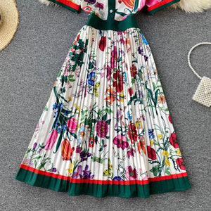Pleated flower dress