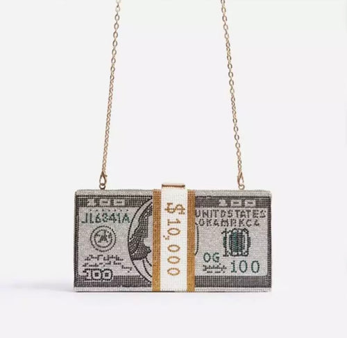 Money bling clutch