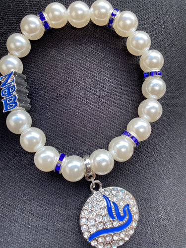 Bling dove & pearl bracelet with