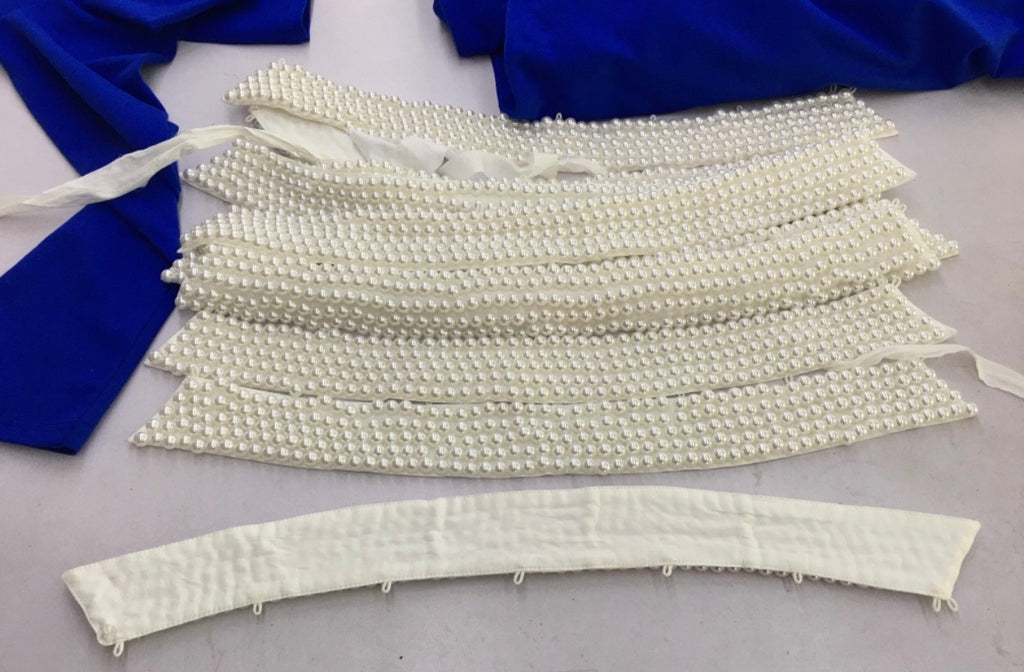 Zeta shield dress with removable pearl collar