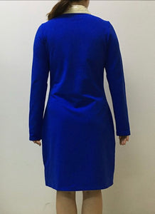 Zeta shield dress with removable pearl collar