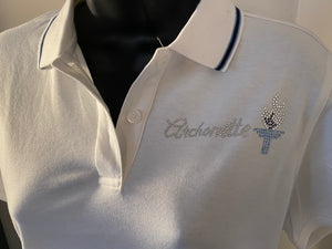 Archonette bling navy/baby blue polo