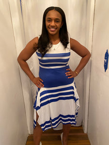 Blue & white stripe dress